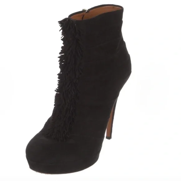 GUCCI Suede Fringe Trim Ankle Boots Size: 8 | IT 38 - Picture 4 of 8